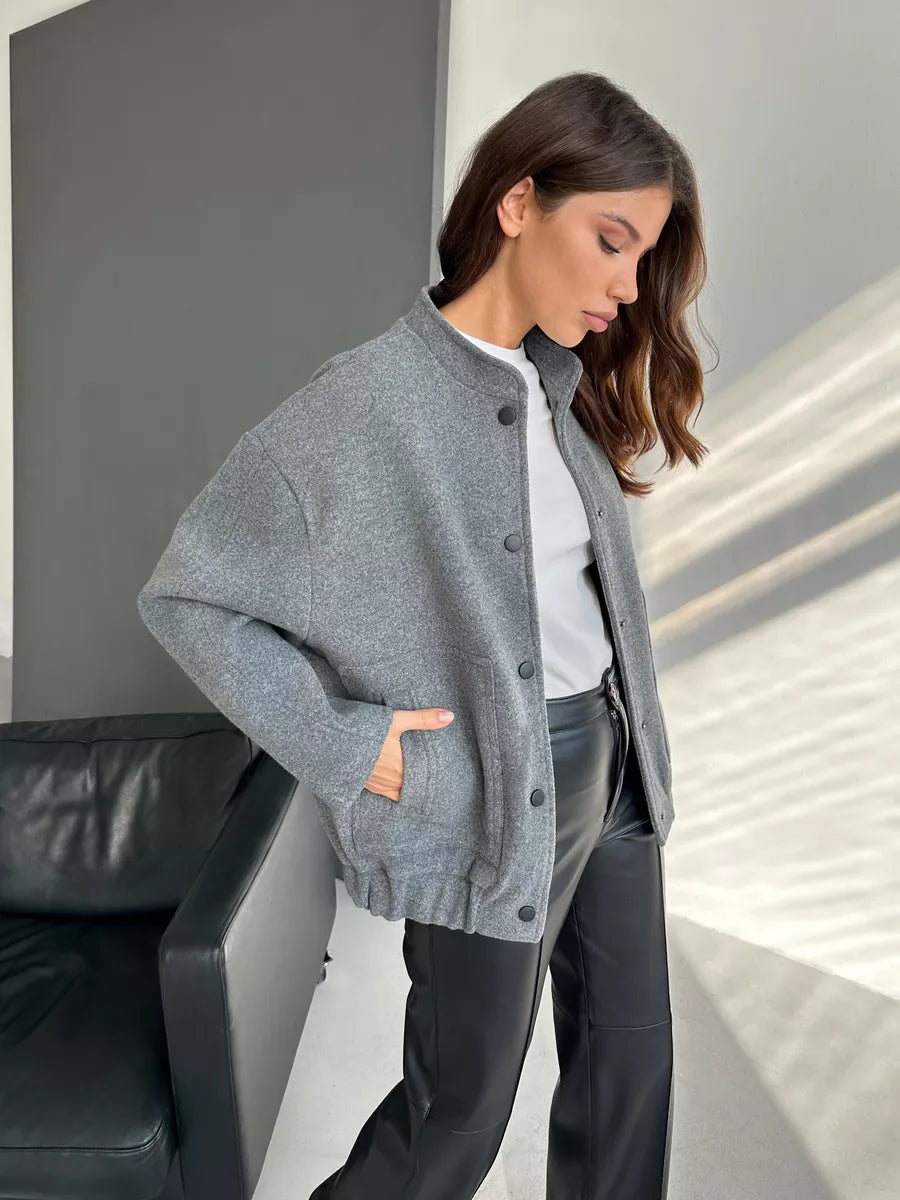 Blouson Bomber Oversize en Drap – Mi-Saison Toleex