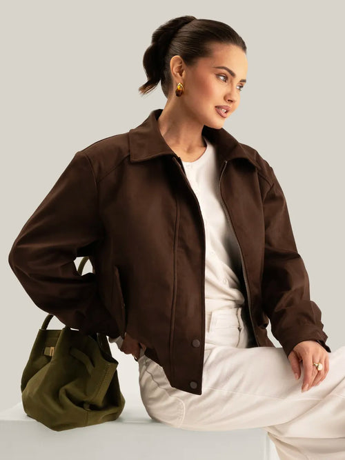 Blouson Bomber en Daim – Toleex
