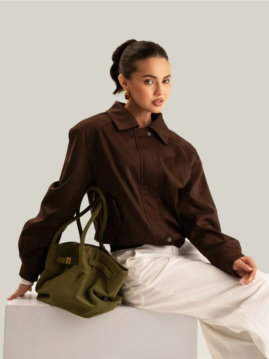 Blouson Bomber en Daim – Toleex